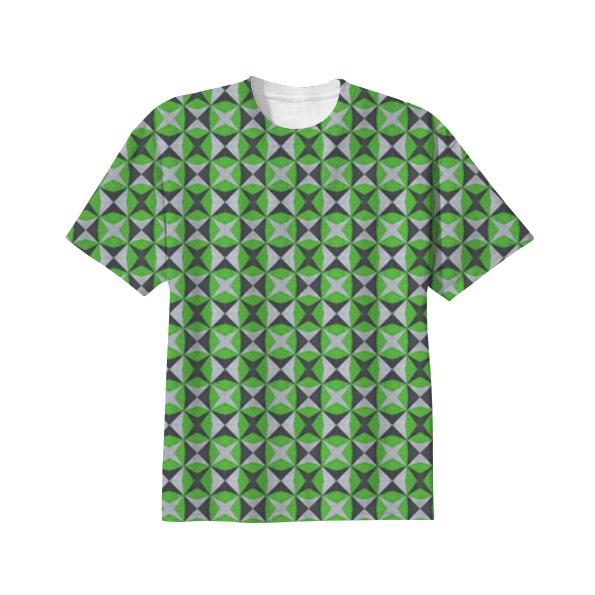 Green and Silver Abstract T Shirt