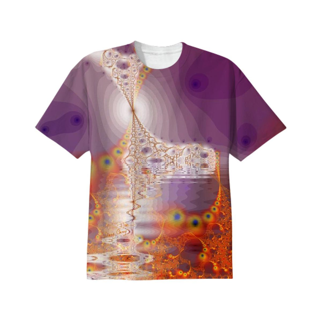 Ice Gold Abstract Fractal Underground Lake