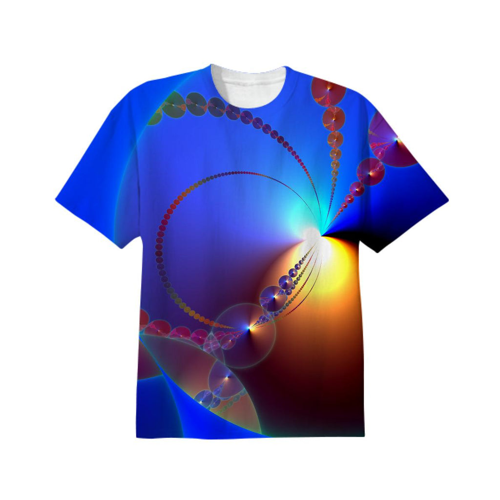 Inside Out II Abstract Azure Blue Golden Worlds