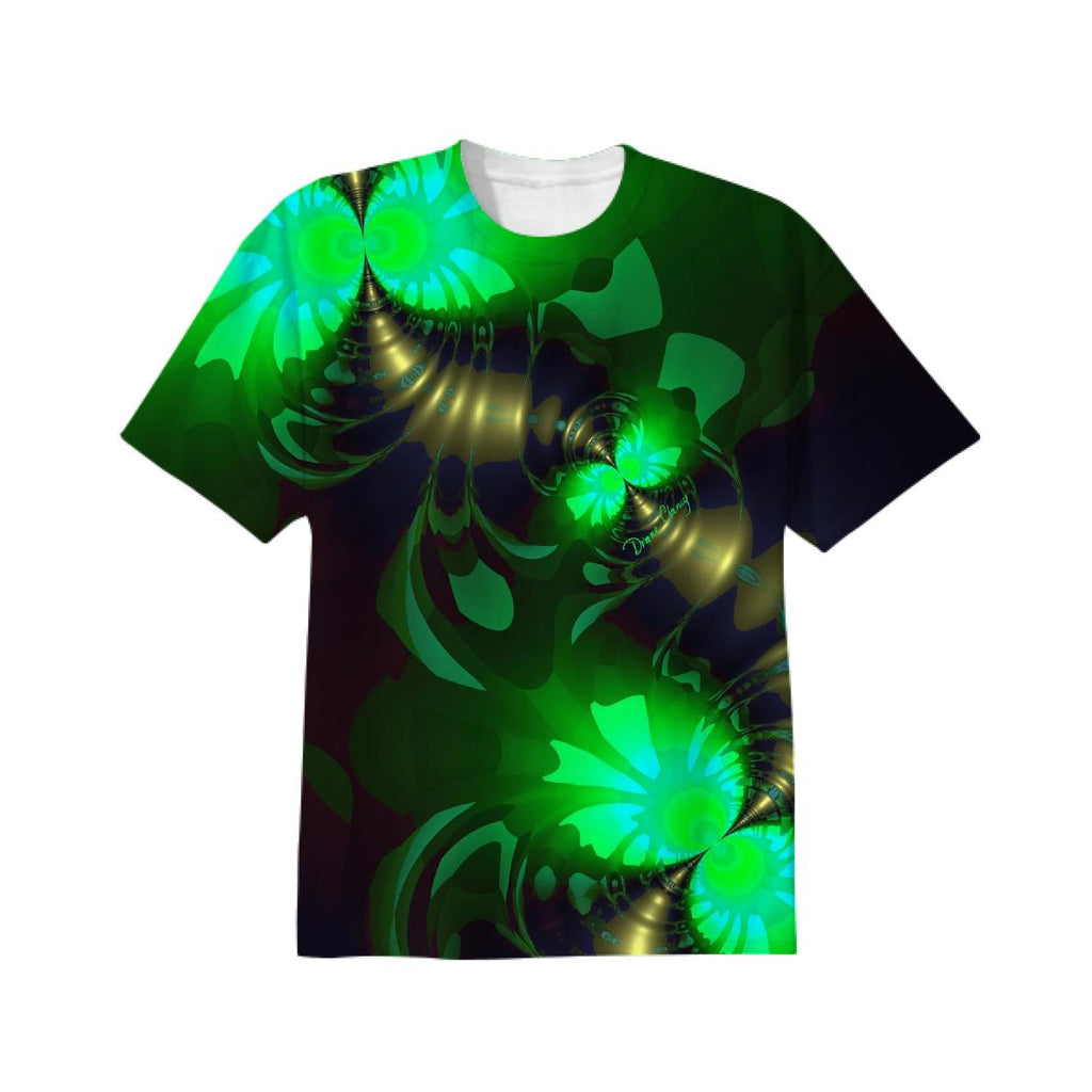 Irish Goblin Abstract Fractal Emerald and Gold Ribbons
