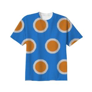 Orange on Blue Polka Dot Shirt
