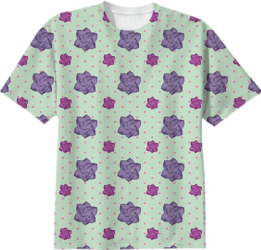 Polka Dots and Roses T Shirt