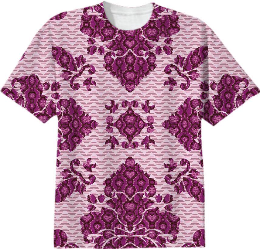Python Lace Fantasy in PInk T shirt