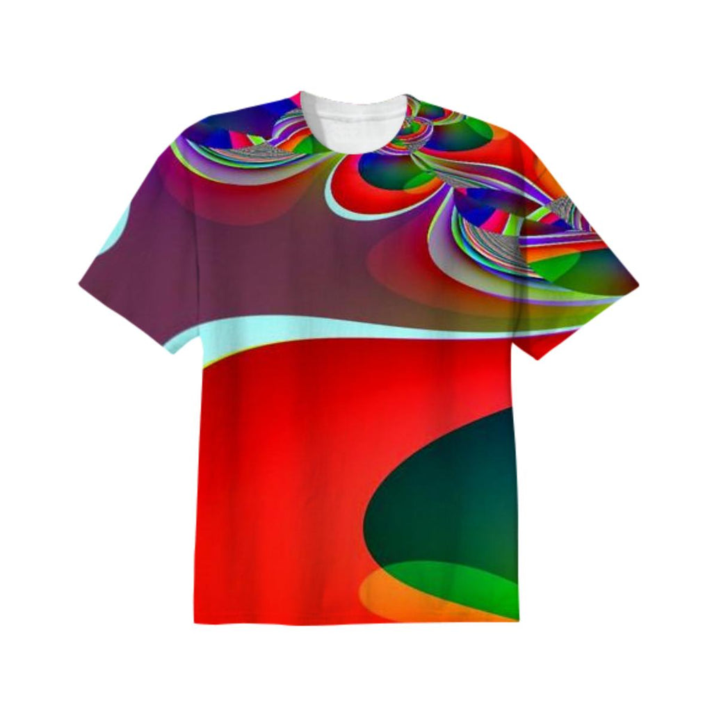 Red Fractal Design T Shirt