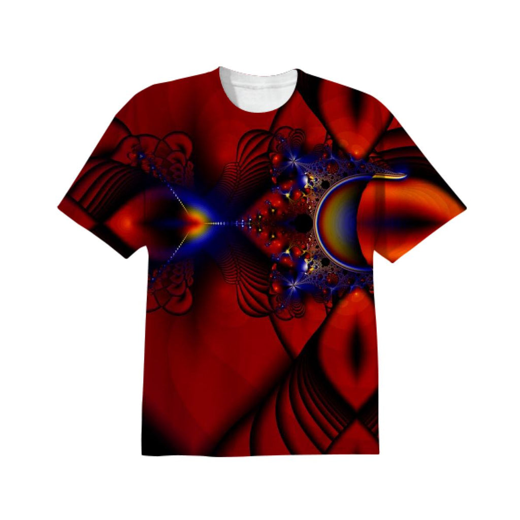 Ruby Abstract Stained Glass Window