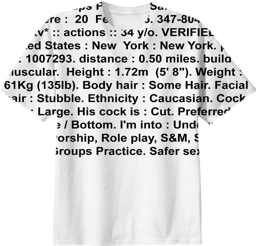 Sex Ad Tshirt 60 x 65 Hort Bold Middrift