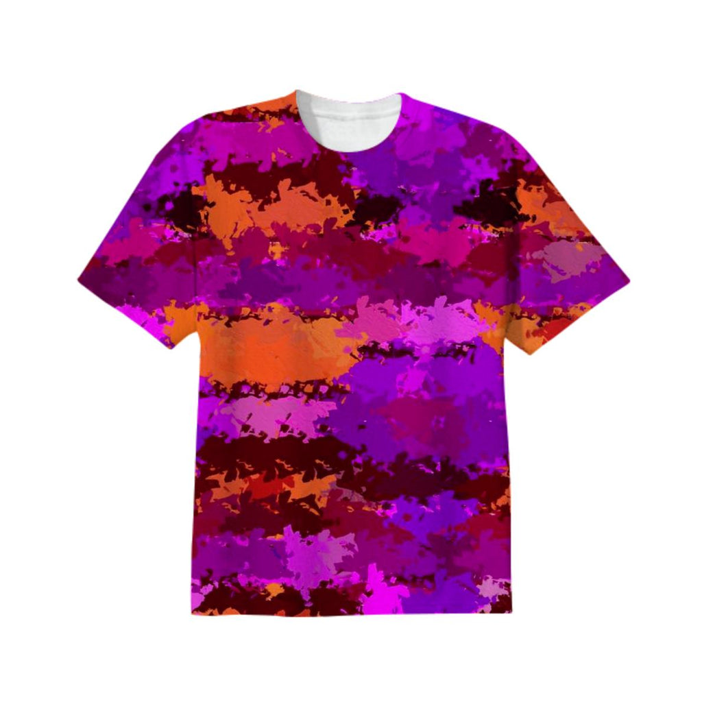Splatters of purple and orange T shirt