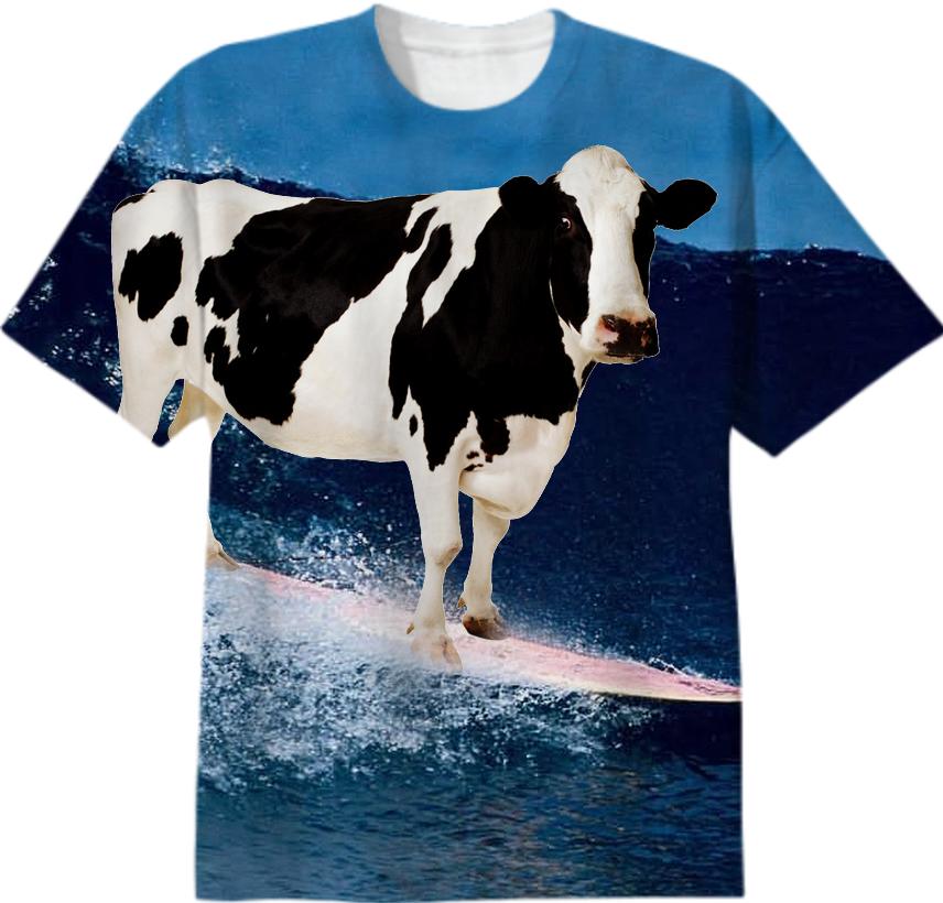 Surfing Cow
