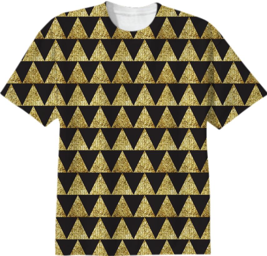 Triangles Black Gold T shirt