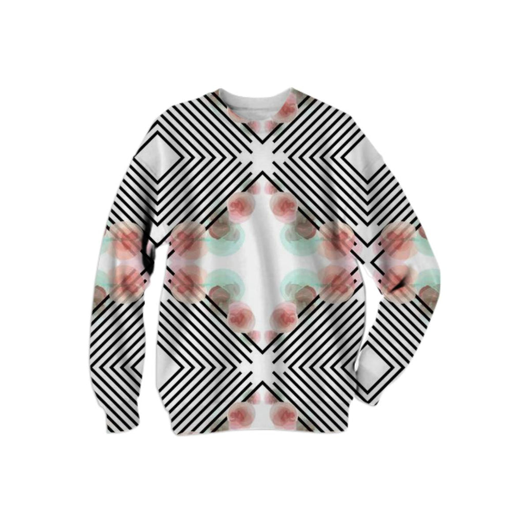 Watercolor Floral Stripes Sweatshirt