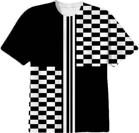 Black and white striped check