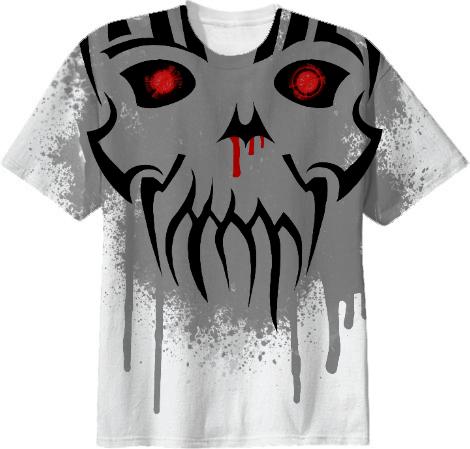Bleeding Skull Skull T Shirt Design with Blood