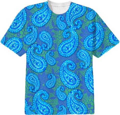 Blue Paisley Tshirt