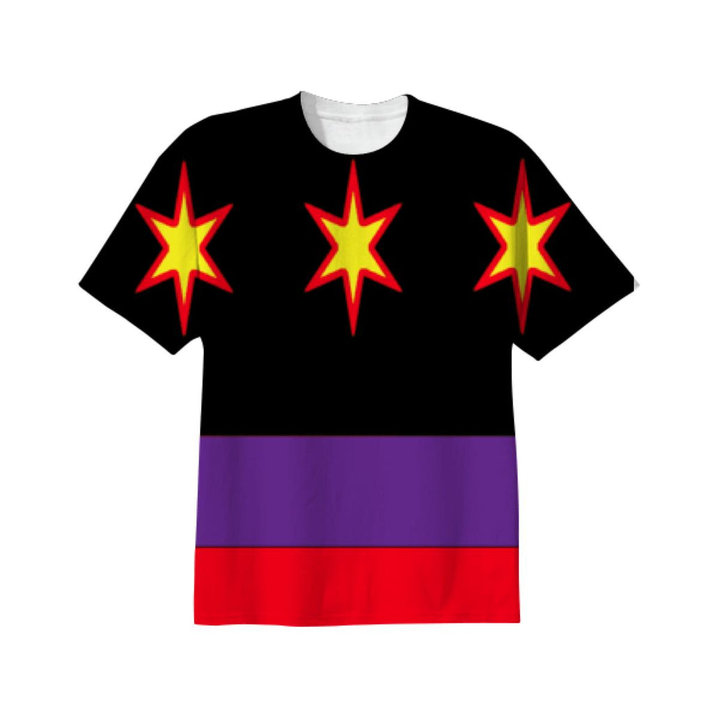Colorful Chicago Flag Design T Shirt