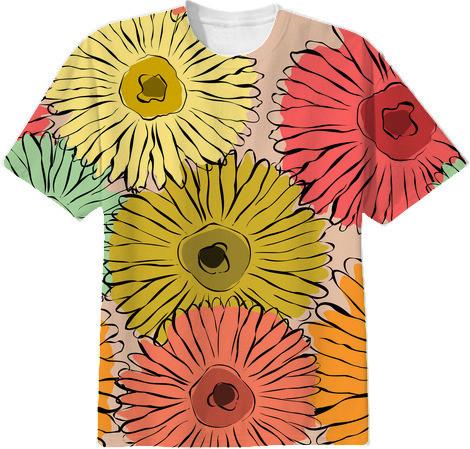 Colorful vintage abstract sunflower
