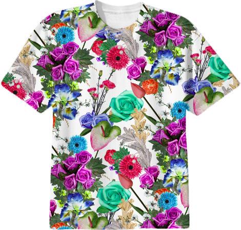 Floral Print with Fake Flowers