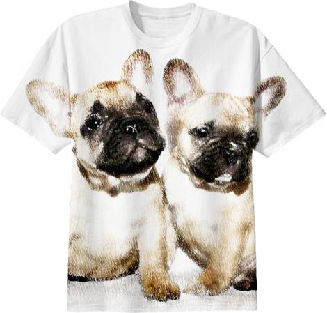 French Bulldogs art t shirt