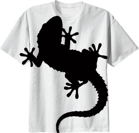 Gecko Big Lizard Silhouette All Over T Shirt