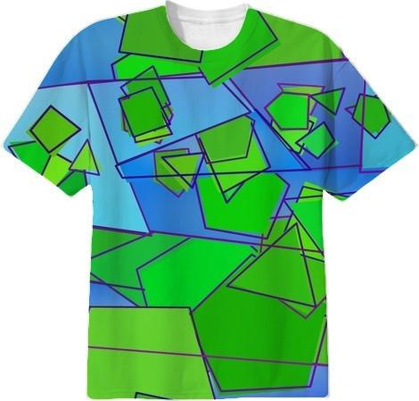 Green and Blue Geometric Abstract