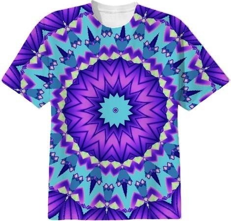 Groovy Kaleidoscope Abstract in Blues and Purples