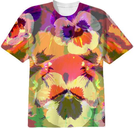 Grunge Colorful Pansies