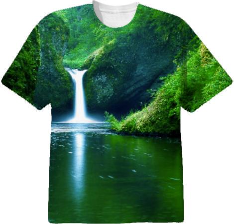 NATURE Green waterfall t shirt