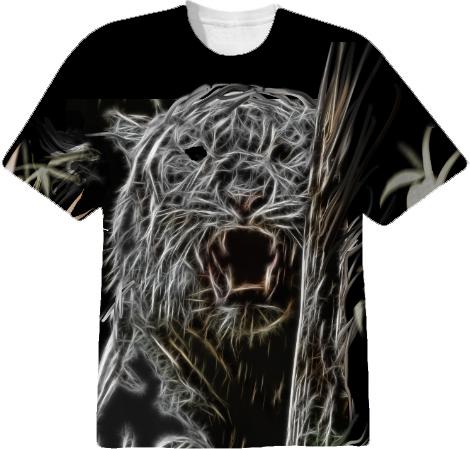 Neon White Tiger T Shirt