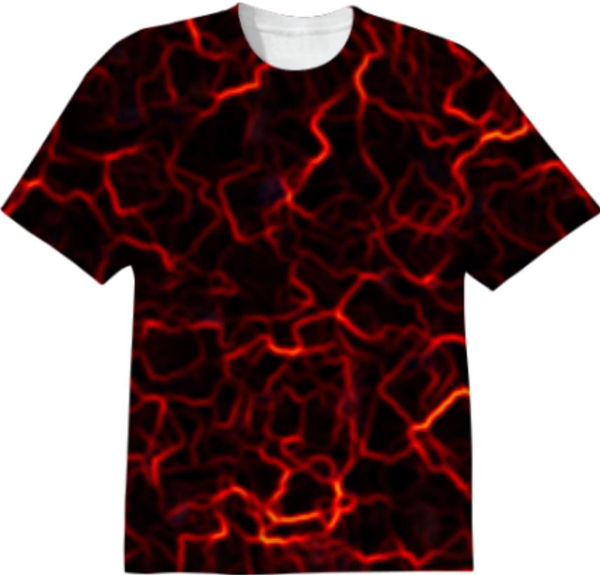 Red Volcanic Lava T Shirt
