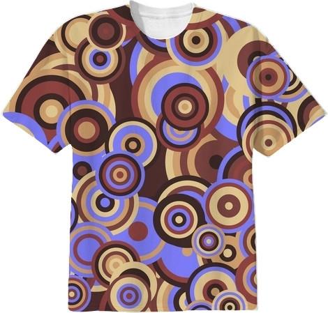 Retro Circles Brown and Blue