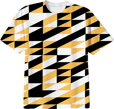 Retro stylish geometric mustard and black design