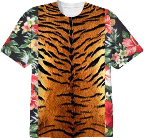 Trendsetters Tiger Flower t shirt