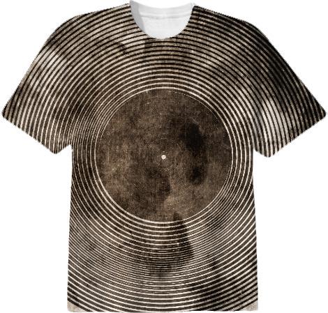 Vintage Vinyl Records Retro Music DJ Art All Over Print T shirt