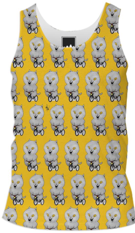 Cat on a Bicycle Mens Tank