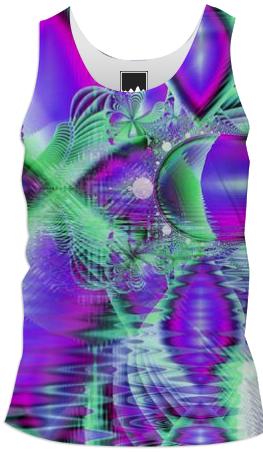 Violet Peacock Feathers Abstract Fractal Crystal Mint Green