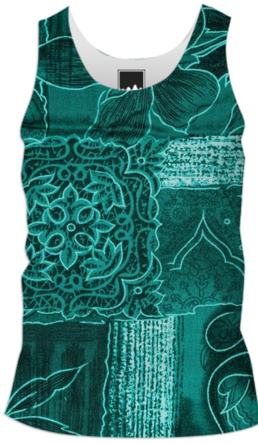 TURQUOISE PATCHWORK SHIRT