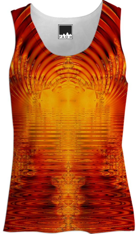 Abstract Golden Red Tunnel of Light