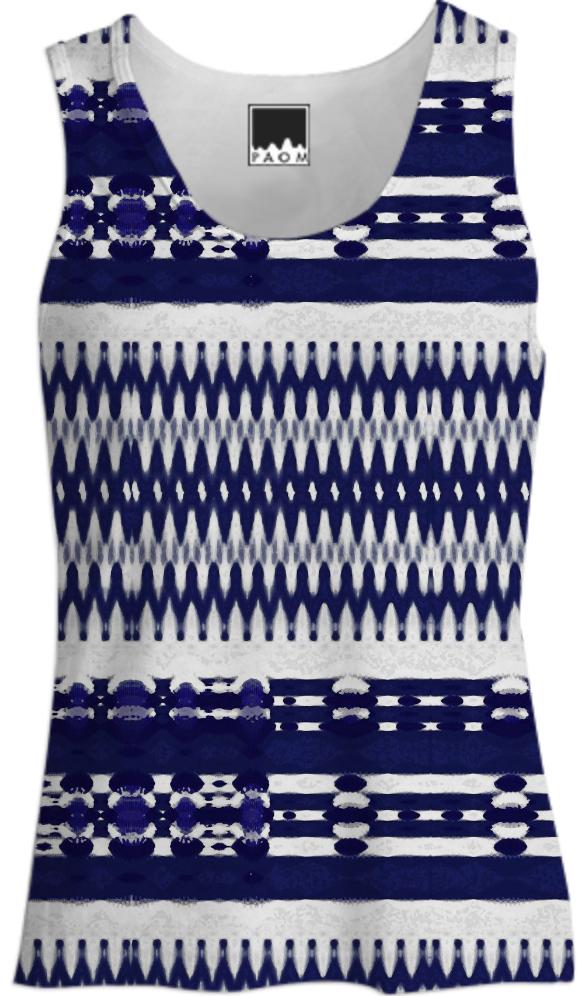 ABSTRACT BLUE TANK TOP WOMEN