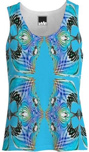 Aqua Blue Abstract Tank Top