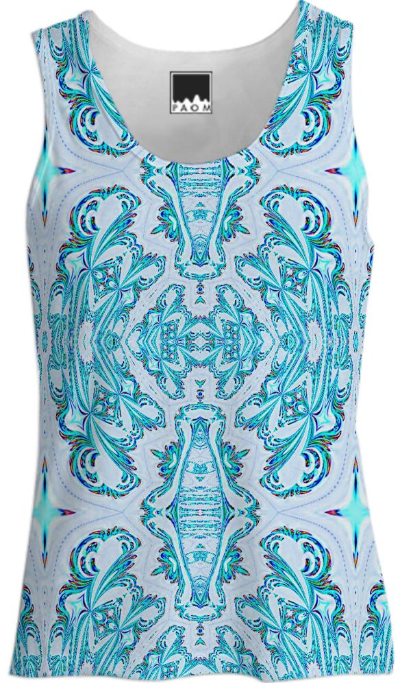 Aqua Pattern Tank Top
