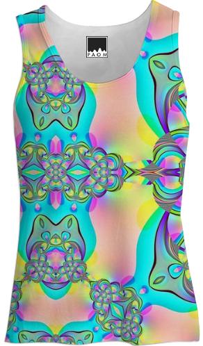 Aqua Pink Abstract Tank Top