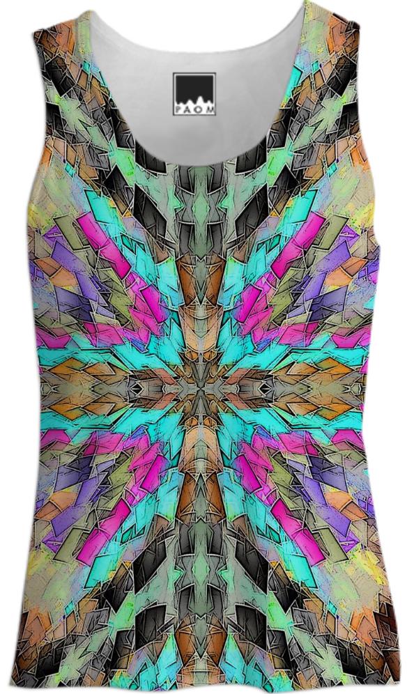 Aqua Pink Pixel Pattern Tank Top