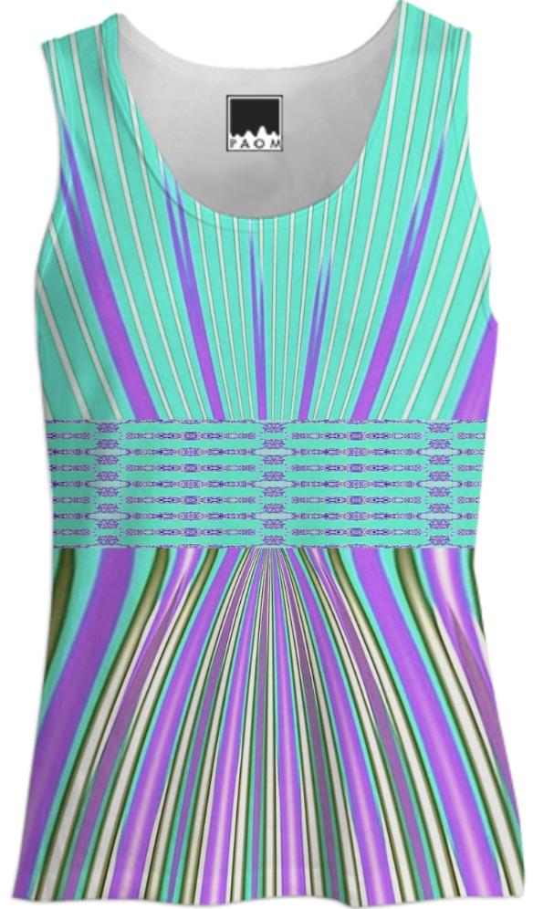 Aqua Purple Stripe Tank Top