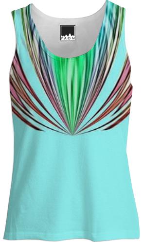 Aqua with Colorful Stripes Tank Top