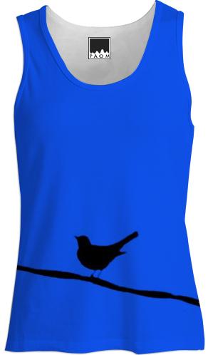 Bird on a Wire Blue Tank Top