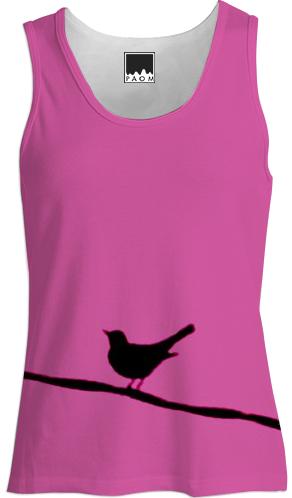 Bird on a Wire Dark Pink Tank Top