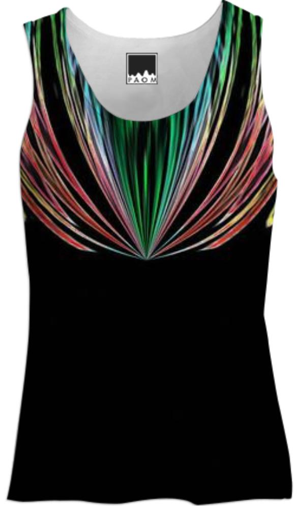 Black with Red and Green Stripes Tank Top
