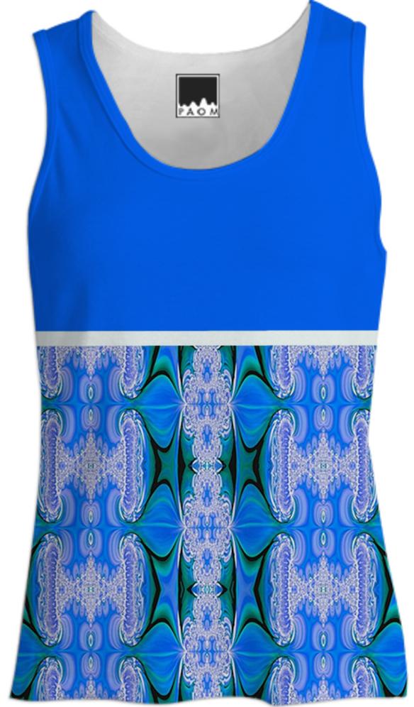 Blue Abstract Pattern Tank Top
