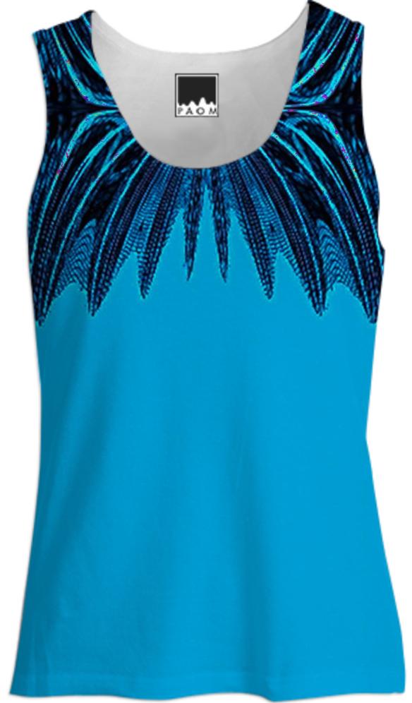 Blue Black Abstract Tank Top