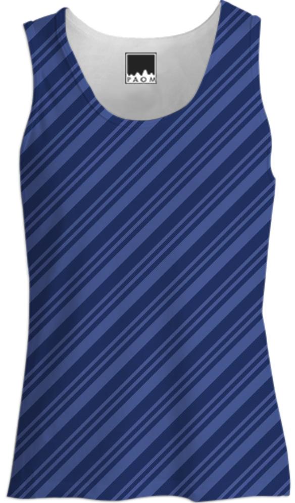 Blue Diagonal Stripe Tank