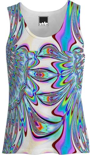 Blue Leaves Abstract Tank Top